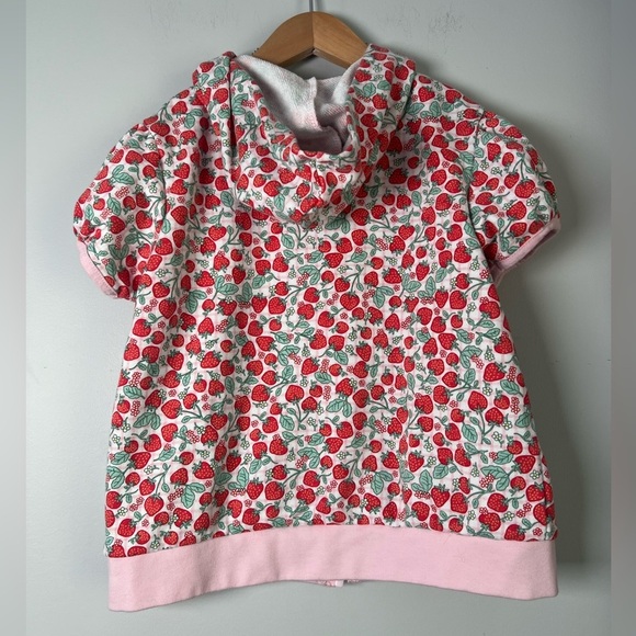 Juicy Couture Kids Pink Strawberry Print Zip-Up Short Sleeve Sweater 8/10 Girls - Picture 3 of 8